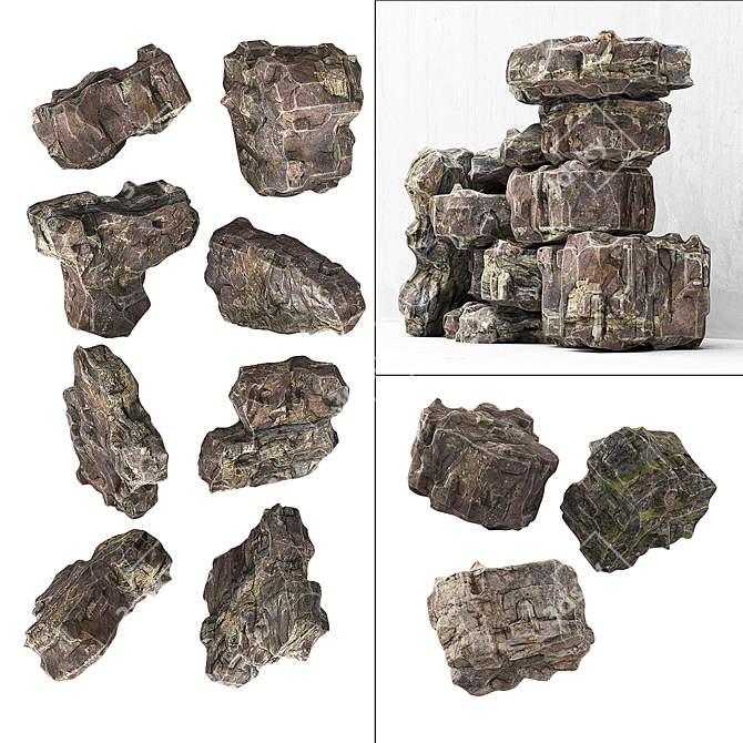 Elegant Granite Rock Stone 3D model image 1