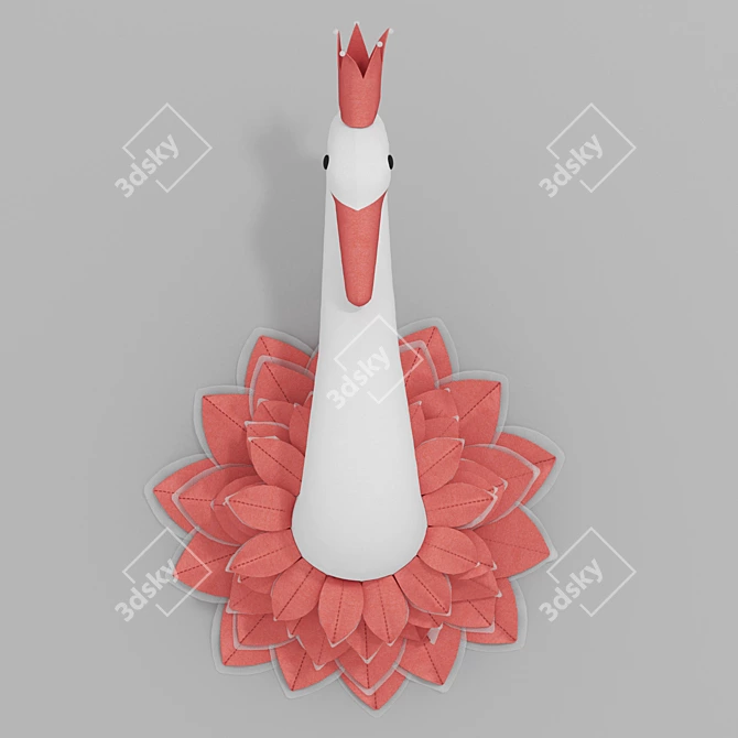 Felt Swan Decor for Nursery 3D model image 2