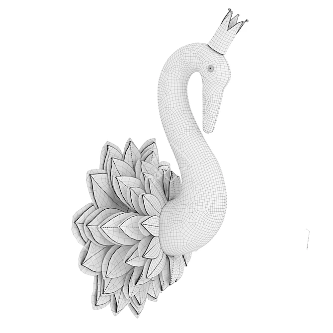 Felt Swan Decor for Nursery 3D model image 3