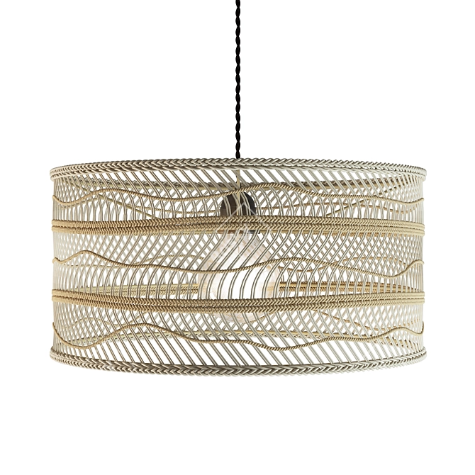 Natural Rattan Wicker Pendant 3D model image 1