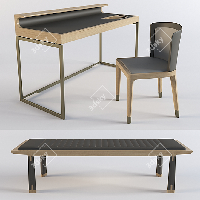 Elegant Chi Wing Lo Furniture Set 3D model image 1