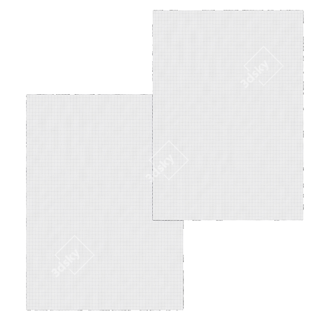 Navy Modern Rugs: Lena & Oxus 3D model image 2
