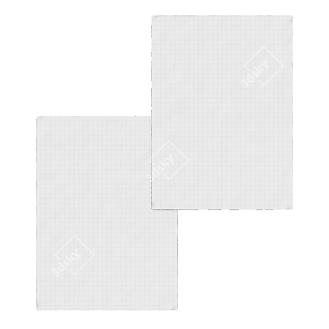 Keiji Distressed Abstract Rug: Pink, Green & Grey 3D model image 2