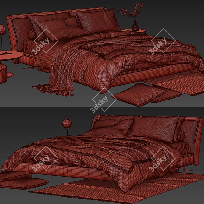 Luxury Minotti Spencer Bed - Timeless Elegance 3D model image 3