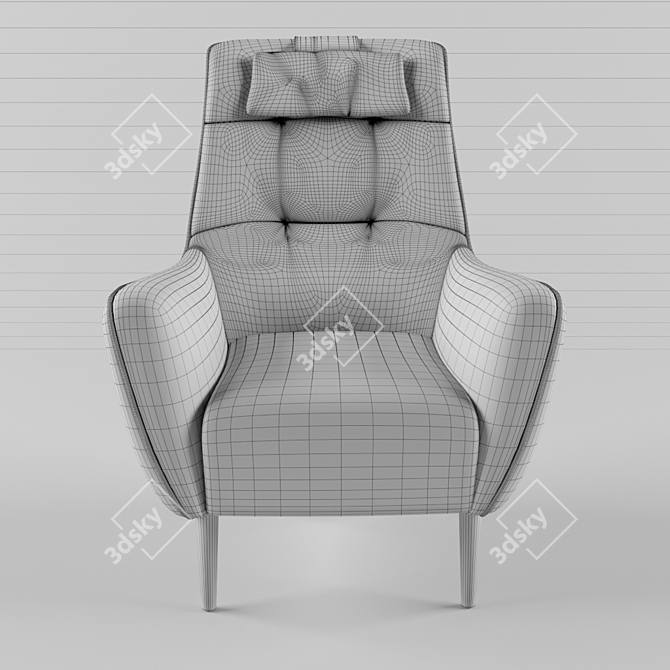 Elegant Grey Serena Armchair 3D model image 3