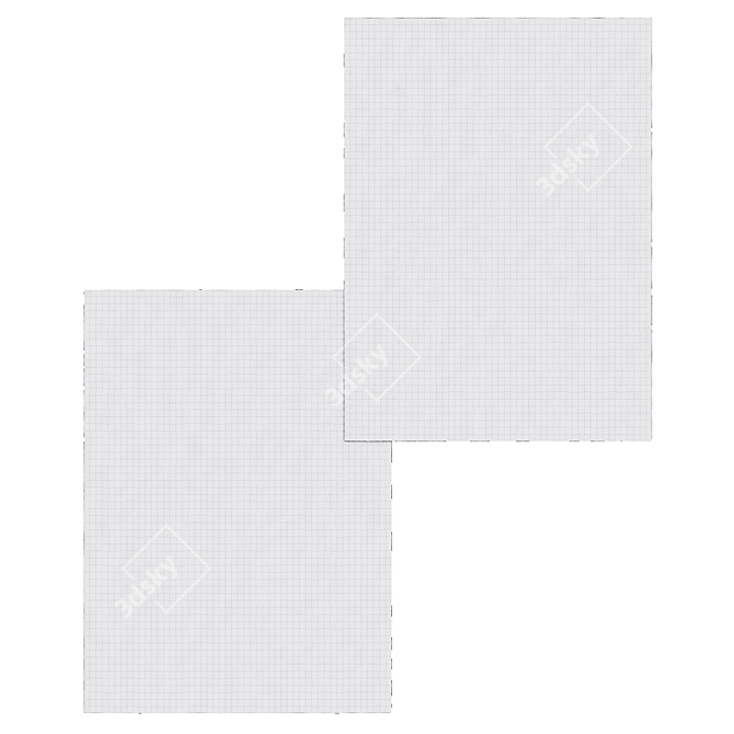Vintage Blue Ziegler Rug 3D model image 2