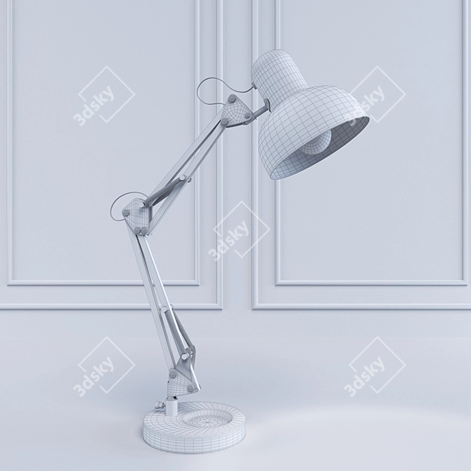 Modern Black/Silver Table Lamp 3D model image 3
