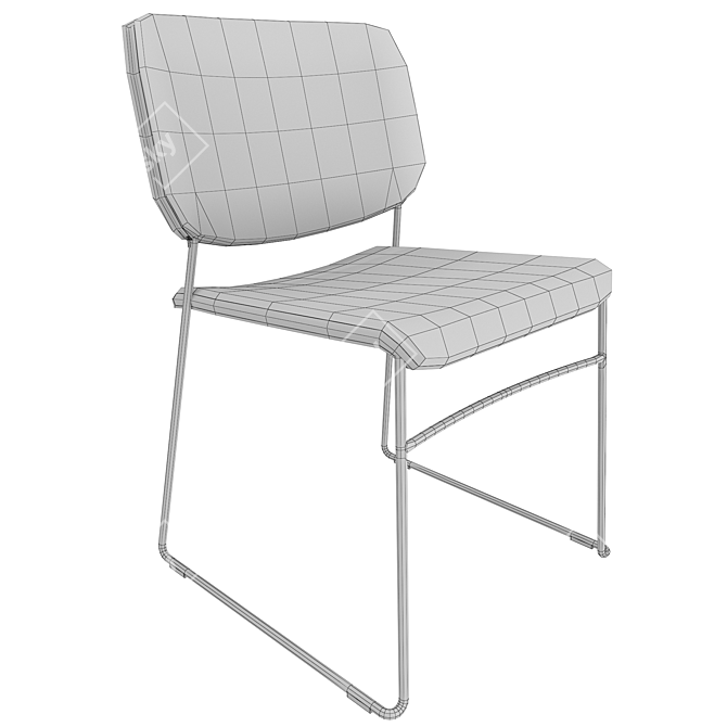 Stacklite: Stylish and Stackable Chair 3D model image 2