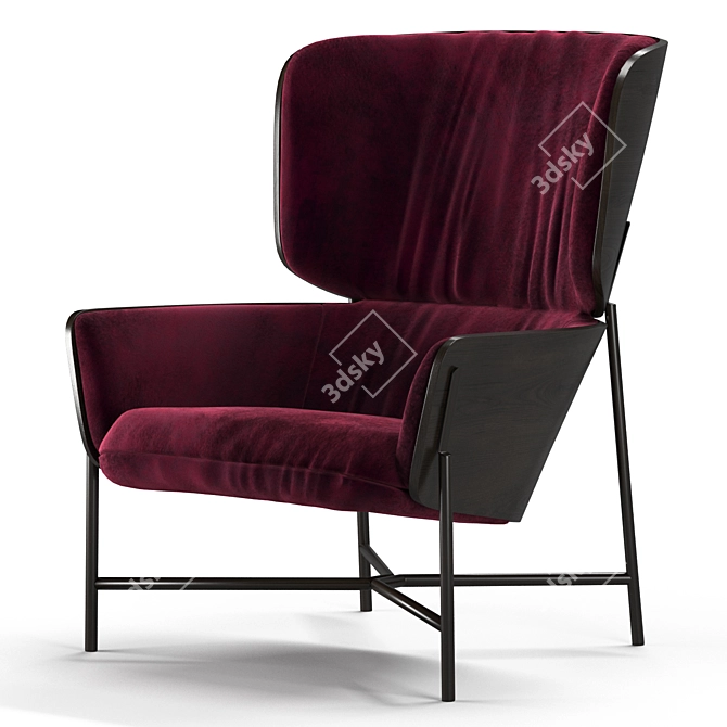 Modern Coastal Armchair 3D model image 3
