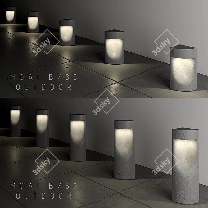 BOVER MOAI Garden Lights: Stylish Outdoor Illumination 3D model image 2