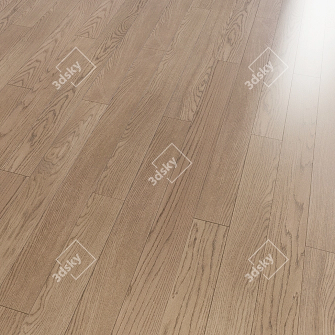 Sleek Matte Oak Flooring 3D model image 2