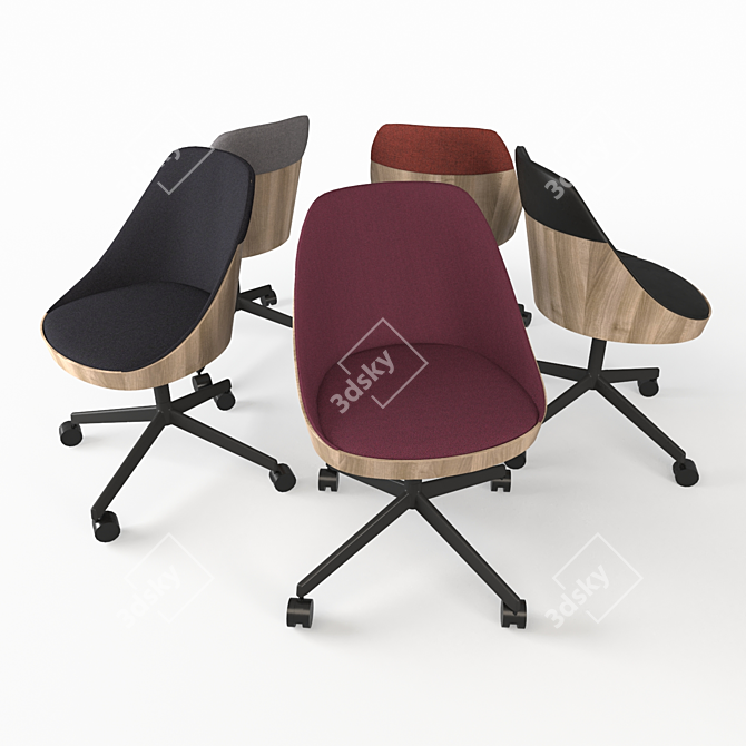 Enea Oak Chair: Cozy and Elegant 3D model image 1