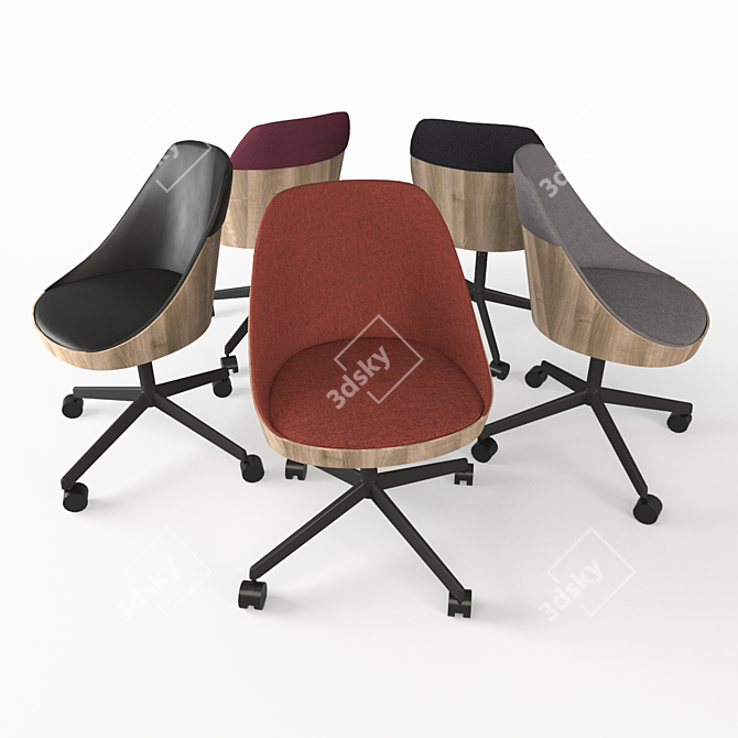 Enea Oak Chair: Cozy and Elegant 3D model image 2