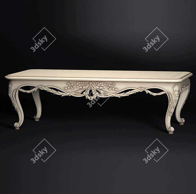 Classic Wooden Table 3D model image 1