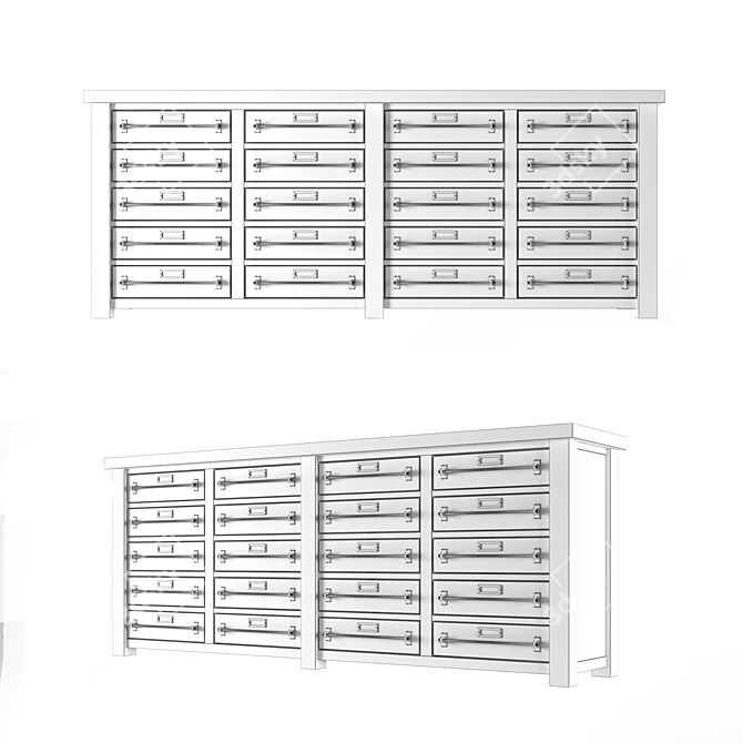 Vintage Zinc-Top Mercantile Curbstone 3D model image 2