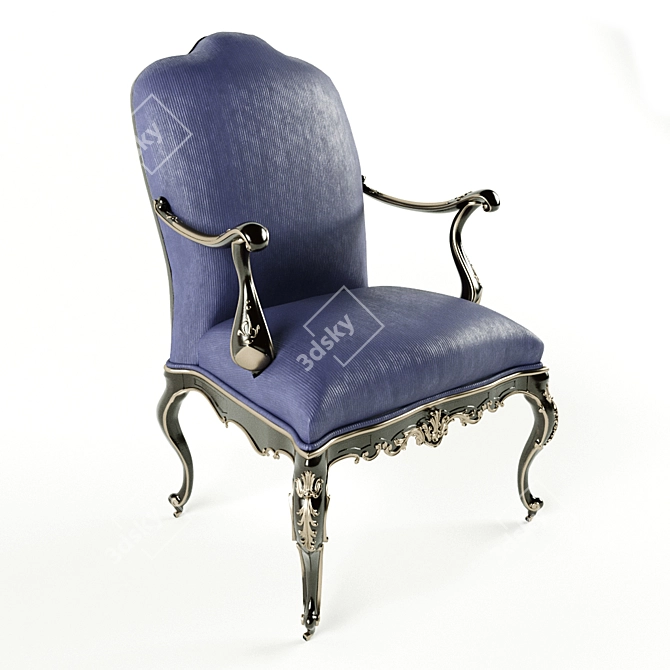 Classical Venetian Armchair on Wheels: Roberto Giovannini 3D model image 1