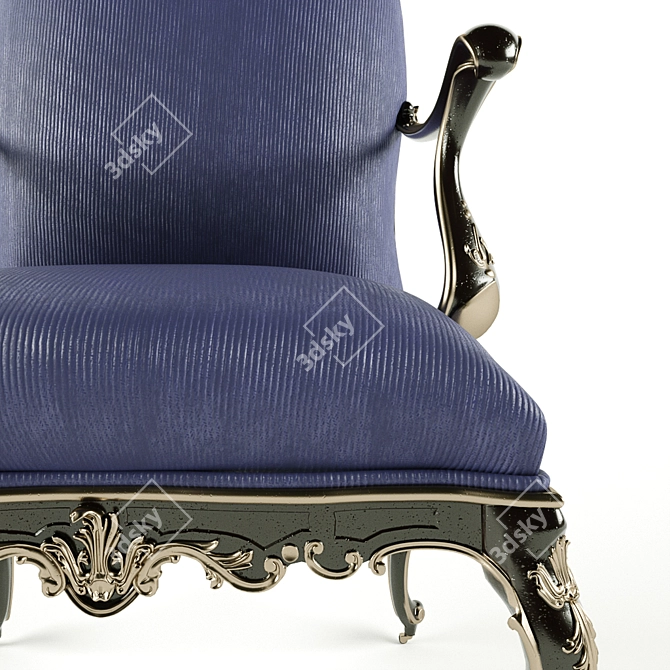 Classical Venetian Armchair on Wheels: Roberto Giovannini 3D model image 2