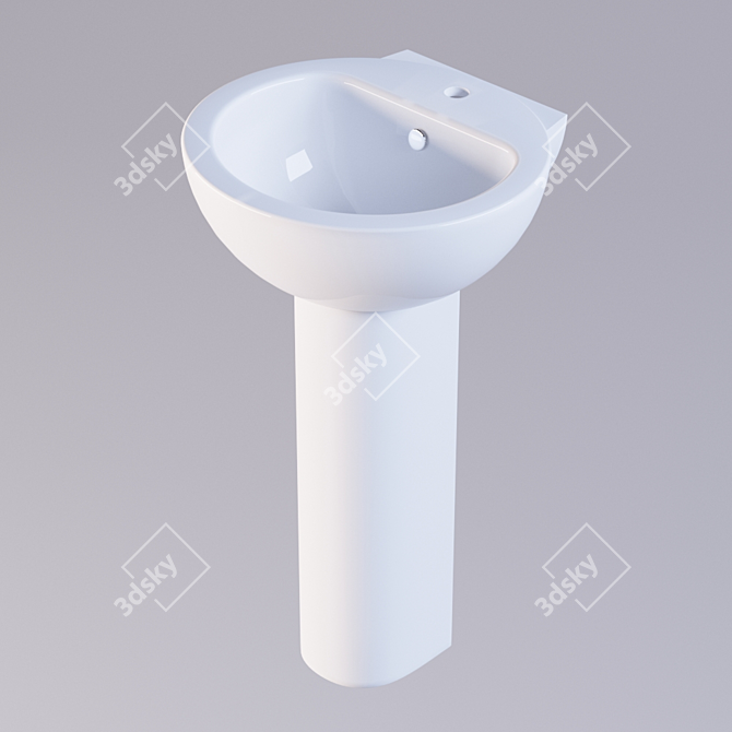 Elegant Luxe Pedestal Washbasin 3D model image 1