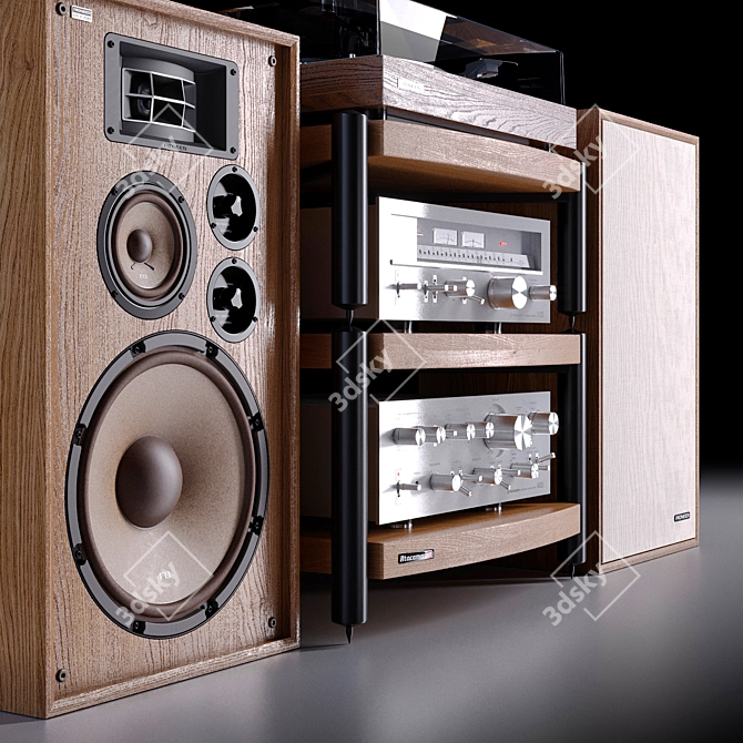 Vintage Pioneer Hi-Fi Set 3D model image 1