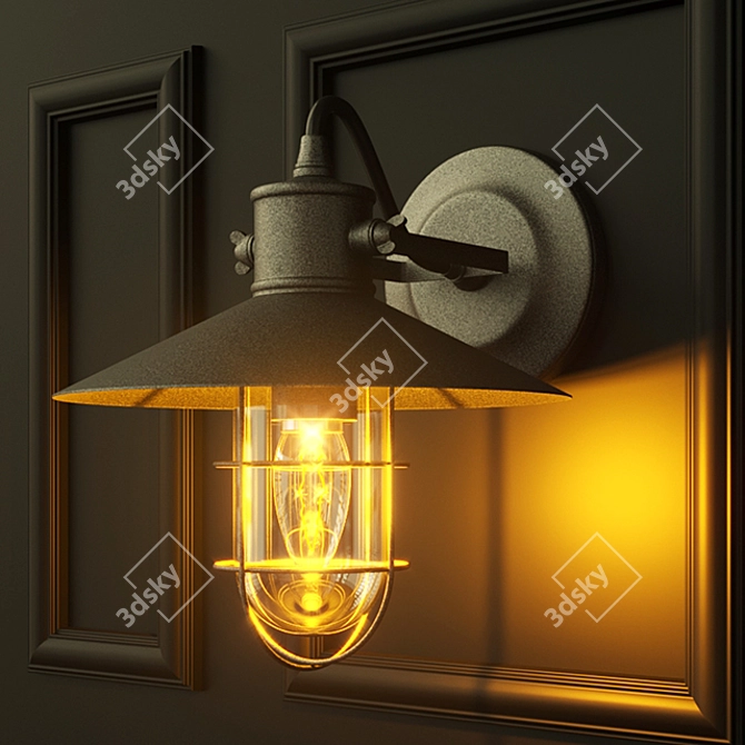 Harbor Sconce: All-Weather Steel & Aluminum Lighting 3D model image 1