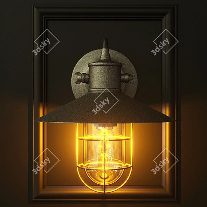 Harbor Sconce: All-Weather Steel & Aluminum Lighting 3D model image 2