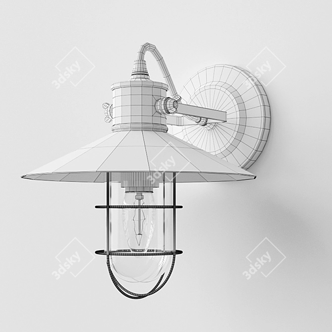 Harbor Sconce: All-Weather Steel & Aluminum Lighting 3D model image 3