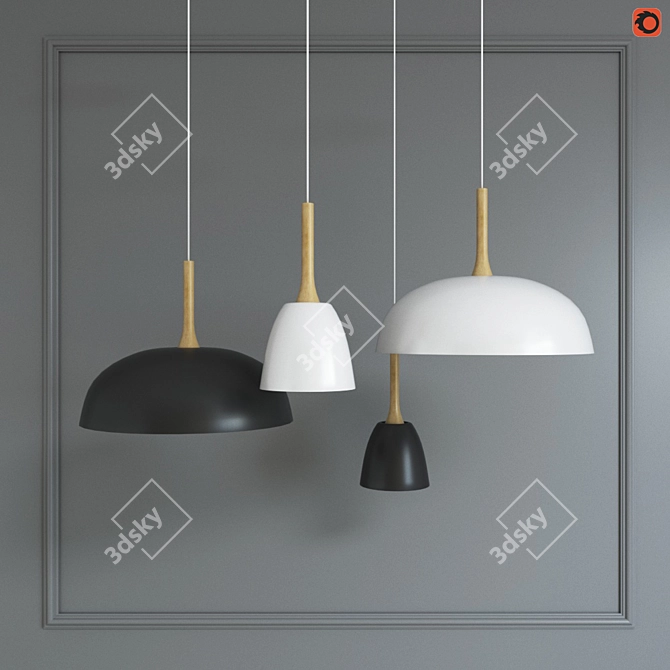 Nordic Pendant Lights: Elegant Illumination 3D model image 1