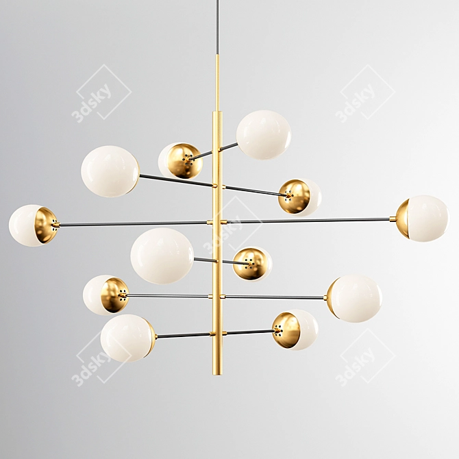 Elegant Payne Chandelier: Graceful Lighting 3D model image 1