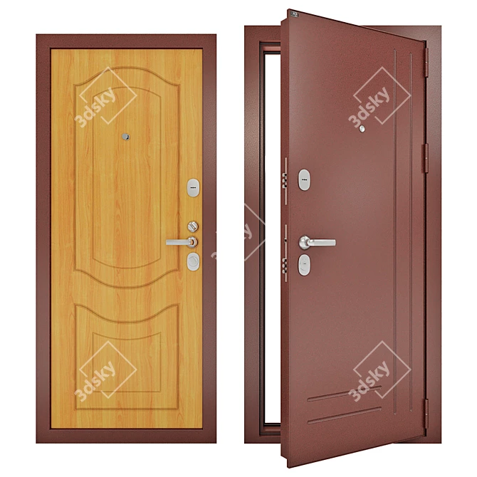 Premium Steel Entry Doors - Groff P 3D model image 2