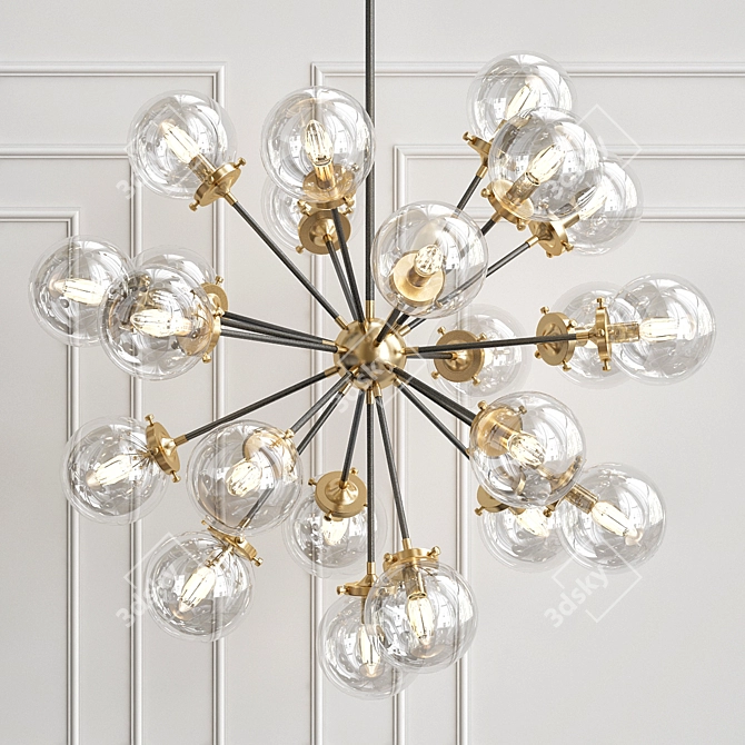 Vintage-inspired Bordeaux Chandelier: 18 Lights 3D model image 1