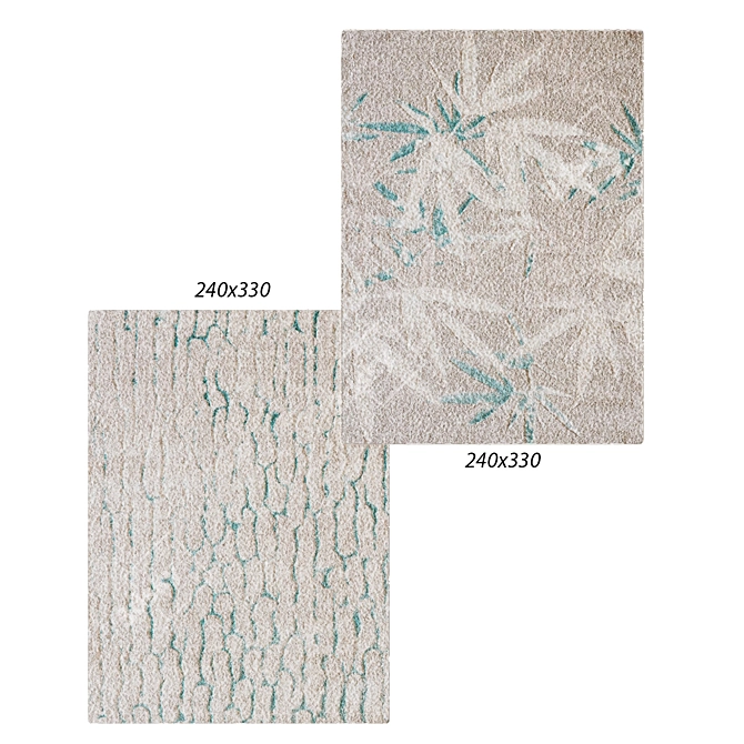 Easy Care Ice Blue Modern Rugs 3D model image 1