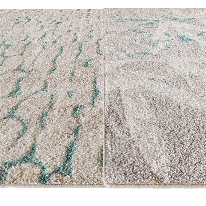 Easy Care Ice Blue Modern Rugs 3D model image 2