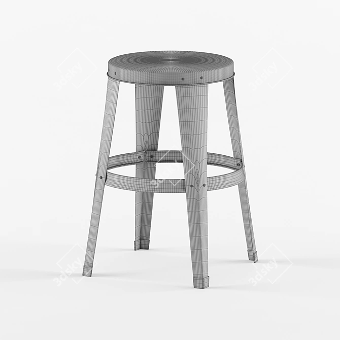 Industrial Galvanized Tabouret by La Redoute 3D model image 2