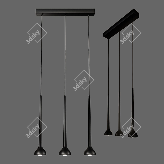 Toronto Metal Pendant Light - Stylish and Modern 3D model image 1