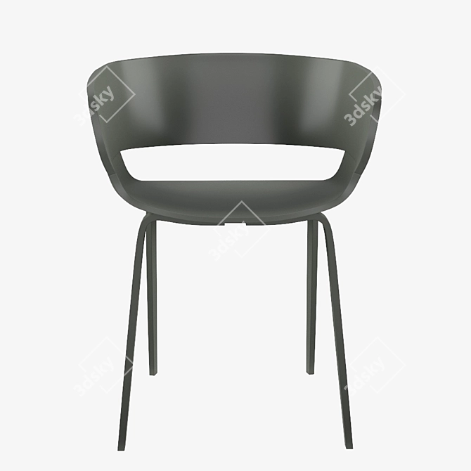 Modern Grey Huela Dining Chair 3D model image 2