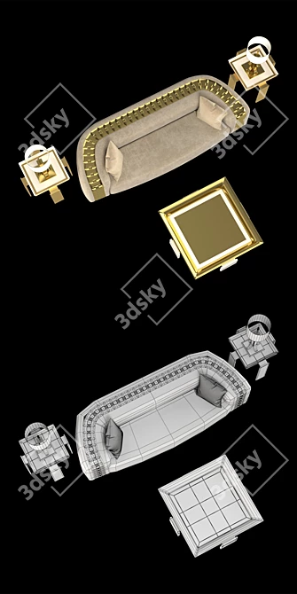 Elegant Alchymia Furniture Set 3D model image 3