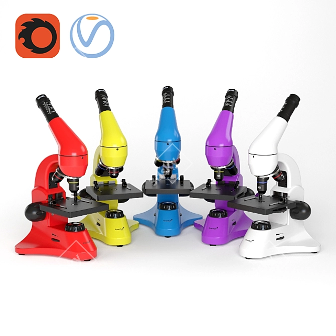 Levenhuk Rainbow 50L PLUS: Beginner Microscope Kit 3D model image 1