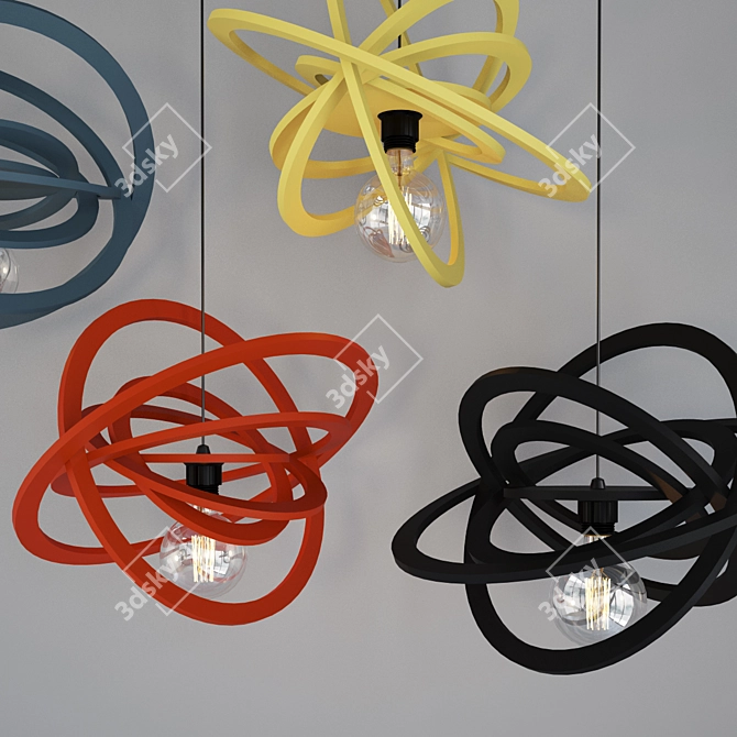 Revolutionary Circle Suspension Lights 3D model image 2