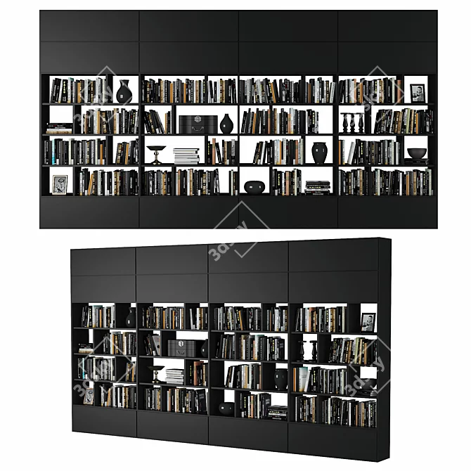 Modern Style Rack: 2.2m Height, 4m Width, 310.314mm Depth 3D model image 1