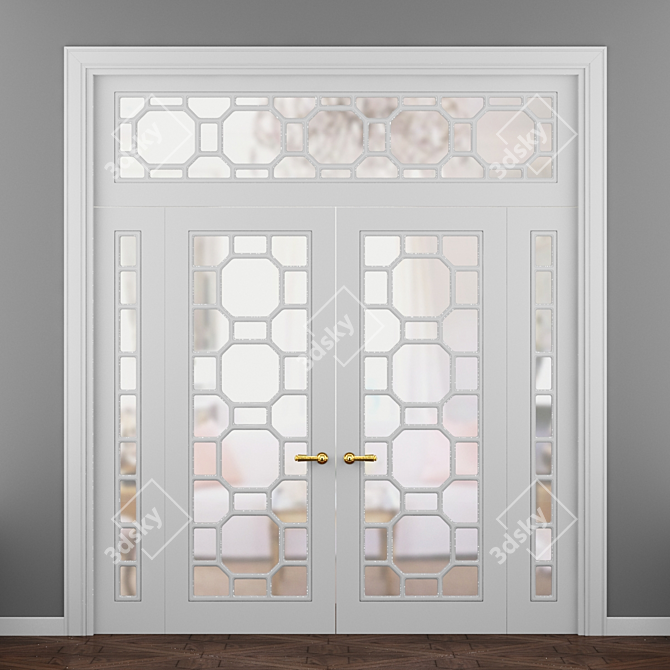 Turin Onyx Double Doors | Classic & Provençal Style 3D model image 1