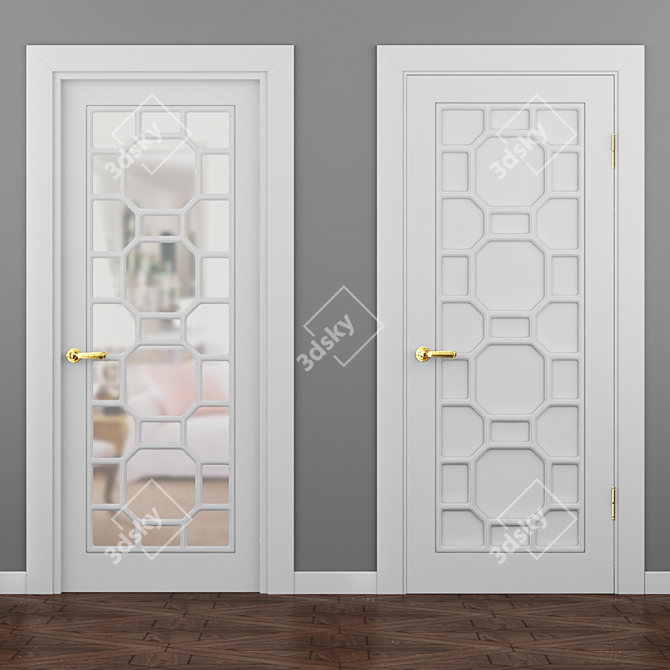 Turin Onyx Double Doors | Classic & Provençal Style 3D model image 2