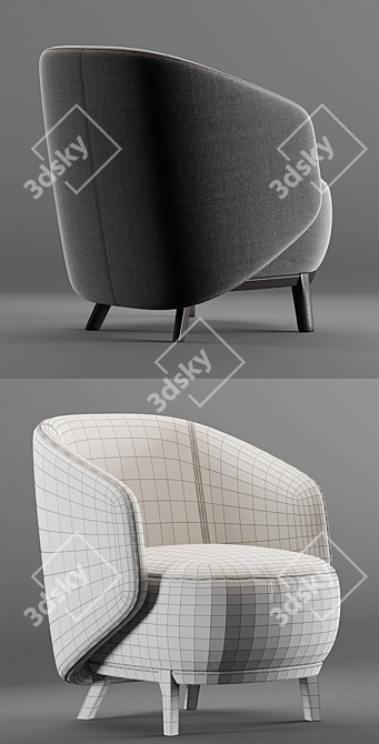 Bosc Concha Armchair | Elegant and Comfortable 3D model image 3