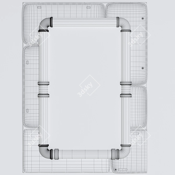 Vintage Style Dialma Brown Mirror 3D model image 2