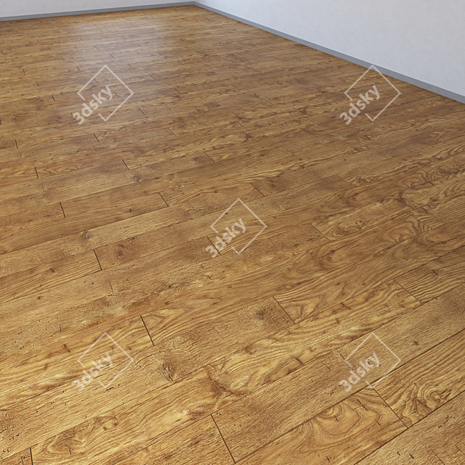 Vintage Chestnut Floor - Multi-Texture Solid 3D model image 1