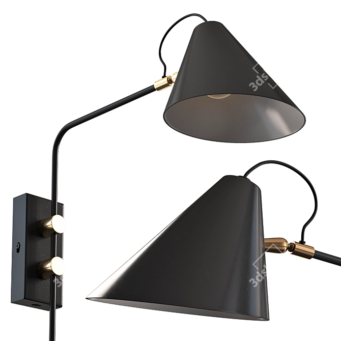 Modern Black Wall Lamp | House Doctor 3D model image 1