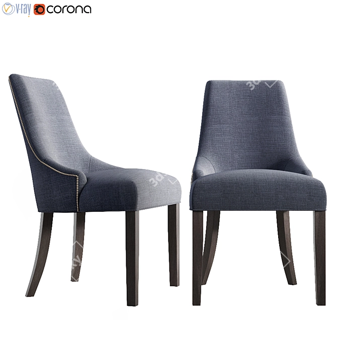 Preston Velvet Chair: Versatile Elegance for Any Space 3D model image 1