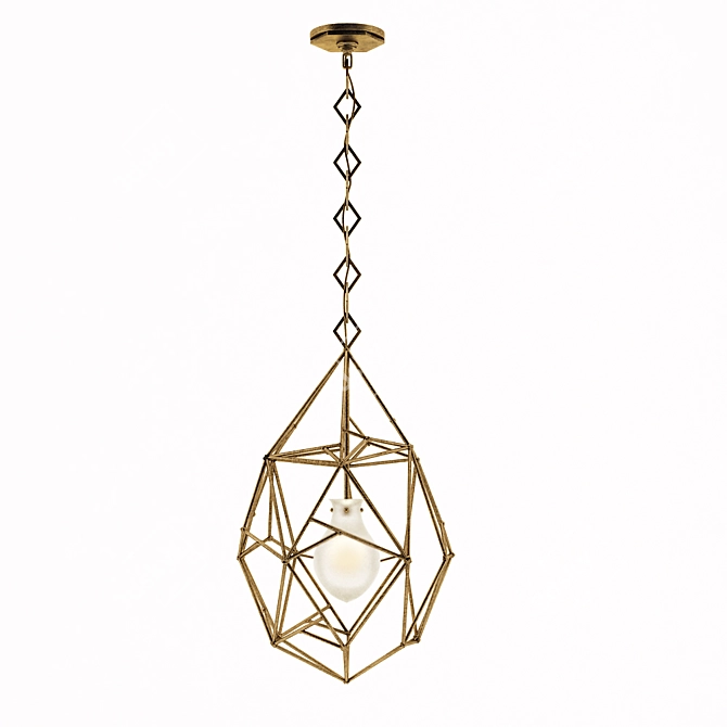 Gilded Iron Pendant Light: Studio VC Bristol 3D model image 1