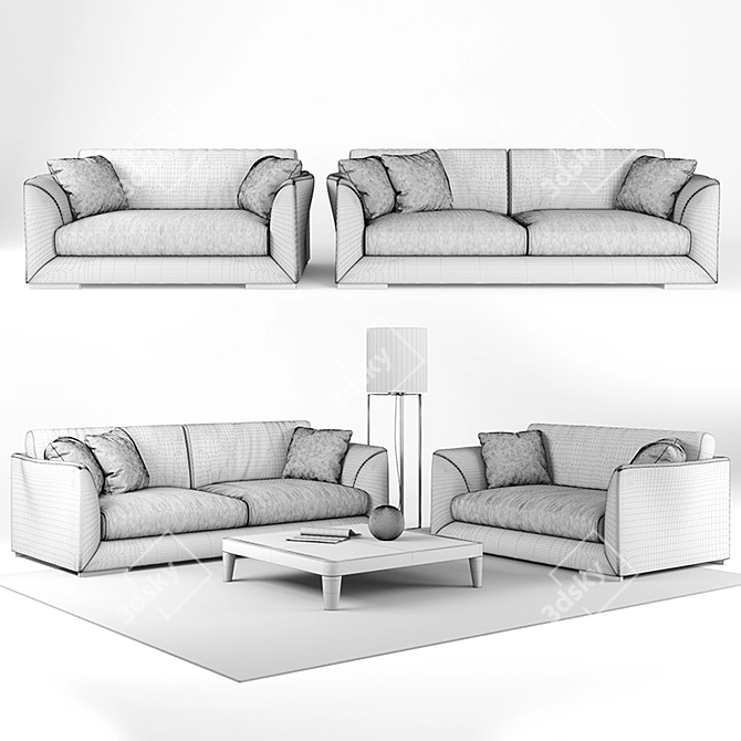 Italian Luxury: CTS Salotti Open Sofas 3D model image 3