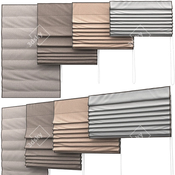 Versatile Roman Blinds with Multiple Materials 3D model image 1