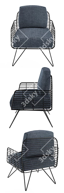 Sleek Metal Armchair - Modern Design 3D model image 2